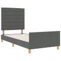 vidaXL Rám postele s čelnou doskou Tmavo šedá 100 x 200 cm látka