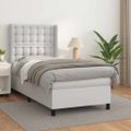 vidaXL Boxspring posteľ s matracom biela 90x190 cm umelá koža