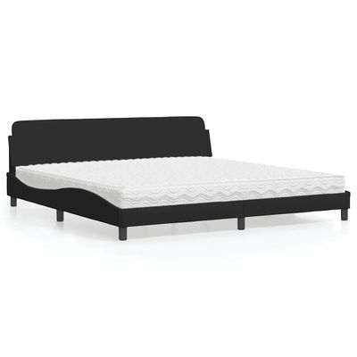 vidaXL Posteľ s matracom Dover čierna 200x200 cm látka