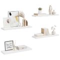 vidaXL Plávajúce nástenné police 4 ks, biele 80x23,5x3,8 cm, MDF