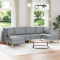 vidaXL Modulárny pohovkový set s úložným priestorom 6 pcs Svetlosivá