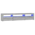 vidaXL TV skrinka s LED svetlami sivá sonoma 195x35x40 cm