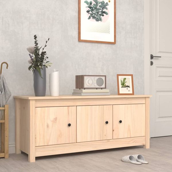 vidaXL Skrinka na topánky 110x38x45,5 cm masívna borovica