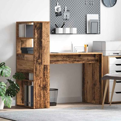 vidaXL Stôl s poličkou Staré drevo 113 x 54 x 120 cm Kompozitné drevo