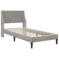 vidaXL Rám postele s čelnou doskou Svetlosivá 80 x 200 cm Zamat