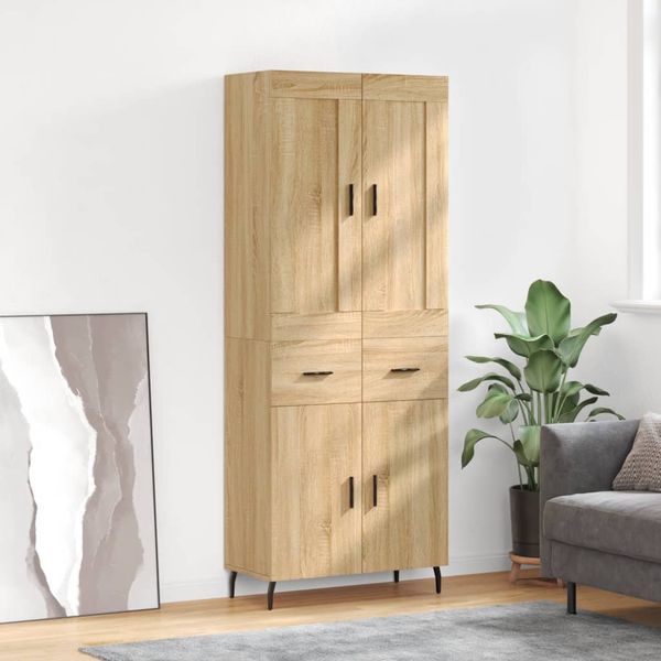 vidaXL Vysoká skrinka dub sonoma 69,5x34x180 cm spracované drevo