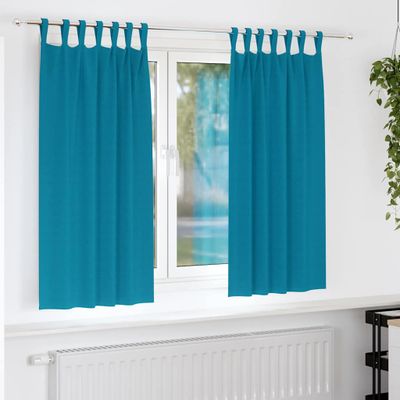 vidaXL Záclony na zatemnenie s krúžkami 2 pcs Tyrkysová 175 x 140 cm