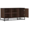 vidaXL Lavica na topánky hnedý dub 100x40x53,5cm kompozitné drevo+kov