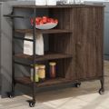 vidaXL Kuchynský vozík hnedý dub 87,5x38,5x84,5 cm kompozitné drevo