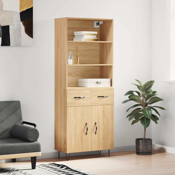 vidaXL Vysoká skrinka dub sonoma 69,5x34x180 cm spracované drevo