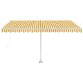 vidaXL Samostatne stojaca automatická markíza 400x300 cm žlto-biela