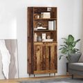 vidaXL Highboard Staré drevo 69,5 x 34 x 180 cm Kompozitné drevo