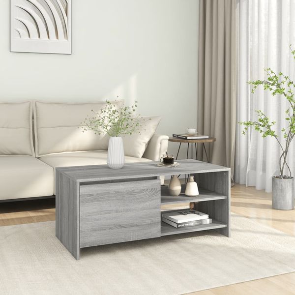 vidaXL Konferenčný stolík, sivá sonoma 102x50x45 cm, kompozitné drevo