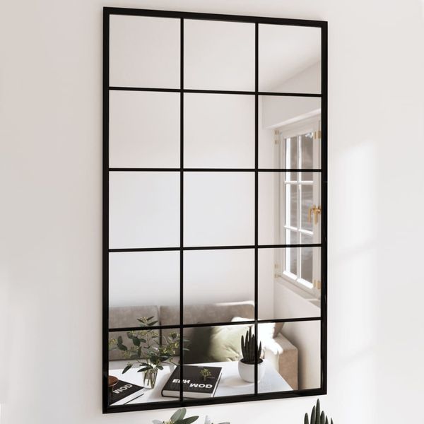 vidaXL Nástenné zrkadlá 3 ks čierne 100x60 cm kov