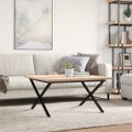 vidaXL Konferenčný stolík v tvare X 90x90x45,5 cm borovica a oceľ