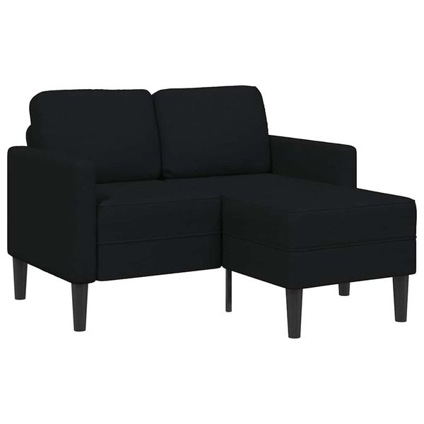 vidaXL 2-miestna pohovka s leňoškou v tvare L čierna látka 125 cm