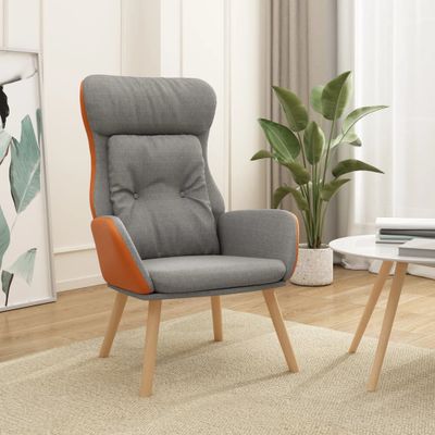 vidaXL Relaxačné kreslo bledosivé látka a PVC