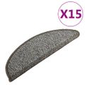 vidaXL Kobercové nášľapy na schody 15 ks tmavosivé 56x17x3 cm