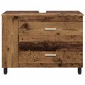 vidaXL Kozmetický stolík do kúpeľne Staré drevo 80 x 35 x 60 cm