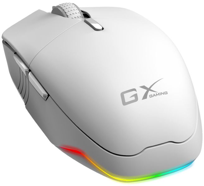GENIUS GX Gaming Scorpion M8250 AI White/ duální BT+2,4GHz/ 3200 dpi/ bezdrátová/ Copilot/6tlačítková/dobíjecí/RGB/bílá Myš, bezdrátová, optická, 3200DPI, 6 tlacítek, Bluetooth, 2,4GHz, USB-C nabíjení, 7barevné podsvícení, podpora Copilot, bílá