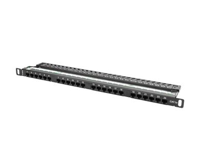 Patch panel 24 portov 0,5u 19'' CAT.5E utp čierny lanberg