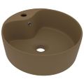 vidaXL Luxusné umývadlo, prepad, matné krémové 36x13 cm, keramika