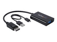 StarTech DisplayPort to VGA Adapter with Audio - 1920x1200 - DP to VGA Converter for Your VGA Monitor or Display (DP2VGAA) - Adaptér DisplayPort / VGA - DisplayPort (M) do HD-15 (VGA), mini jack, Micro-USB typ B (len napájanie) (F) - DisplayPort 1.2 - 18.4 m - aktívny, podpora 1920 x 1200 (WUXGA) - čierna - pre P/N: DK30CH2DEP, DK30CH2DEPUE, TB32DP14, TB32DP2T, TB3DK2DHV, TB3DK2DHVUE, TB3DKDPMAWUE