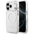 Obal Guess Metal Outline MagSafe pre iPhone 17 Pro strieborný