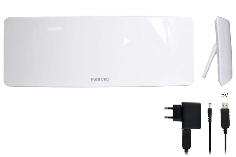EVOLVEO Xany 1, 230/5V, aktívna izbová anténa DAB+/DVB-T2, filter LTE,4G,5G