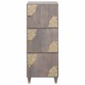vidaXL Highboard Šedá a zlatá 40 x 33 x 110 cm Masívne mango drevo
