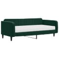 vidaXL Denná posteľ s matracom tmavozelená 100x200 cm zamat