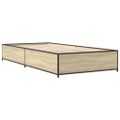 vidaXL Posteľný rám dub sonoma 90x190 cm kompozitné drevo a kov