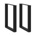 vidaXL Nohy k jedálenskému stolu v tvare U, 2 ks, čierne, 60 x (72-73) cm, oceľové