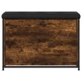 vidaXL Lavička na topánky s vyklápacou zásuvkou dymový dub 82x32x56 cm