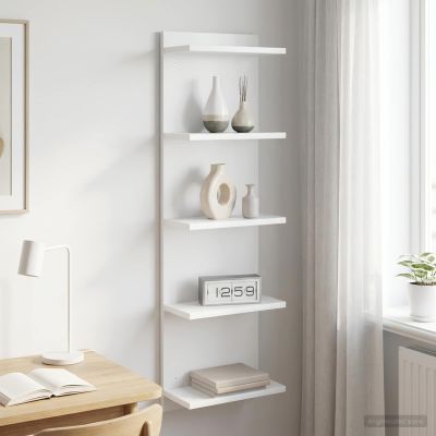 vidaXL Stenná polica Biela 30 x 15 x 100 cm Kompozitné drevo