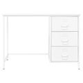 vidaXL Industriálny stôl so zásuvkami biely 105x52x75 cm oceľ