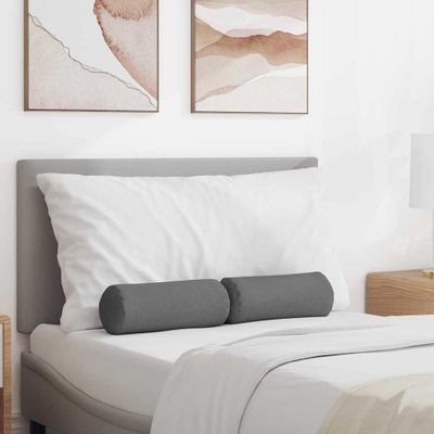 vidaXL Podložkové vankúše 2 pcs Tmavo šedá Ø 15 x 40 cm látka