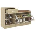 vidaXL Lavica na topánky dub sonoma 94,5x31x57 cm kompozitné drevo