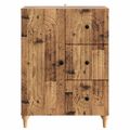 vidaXL Servírovacia skriňa so zásuvkou Staré drevo 66 x 34,5 x 90 cm