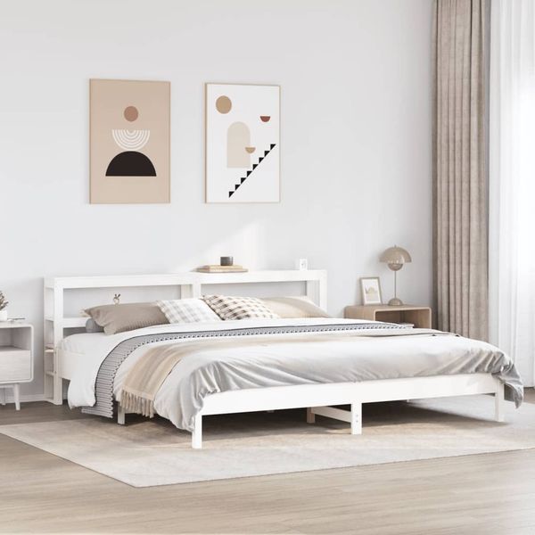 vidaXL Posteľ bez matraca biela 200x200 cm masívna borovica