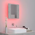 vidaXL LED kúpeľňová zrkadlová skrinka betónová sivá 40x12x45 cm akryl