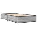vidaXL Posteľný rám sivý sonoma 100x200 cm kompozitné drevo a kov