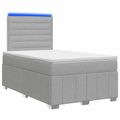 vidaXL LED boxspring posteľ s matracom Svetlosivá 120 x 190 cm Látka