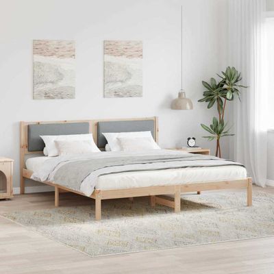 vidaXL Rám postele Svetlosivá 200 x 200 cm Masívne borovicové drevo