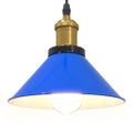 VidaXL Závesná lampa výškovo nastaviteľná E27 lesk tmavomodrá Ø 22 cm