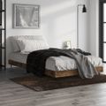vidaXL Posteľný rám bez matraca dymový dub 100x200 cm kompozitné drevo