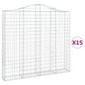 vidaXL Oblúkové gabiónové koše 15 ks 200x30x180/200 pozinkované železo