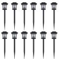 Solárna LED lampa, sada 12 ks s bodcom, 8,6 x 8,6 x 38 cm