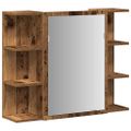 vidaXL Skrinka so zrkadlom, staré drevo 80x20,5x64 cm, drevotrieska