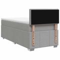 vidaXL Posteľ boxspring s matracom Svetlosivá 90 x 200 cm Látka